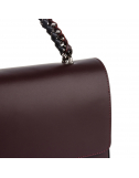Базова сумка з клапаном на одній ручці ланцюг-плетіння шкіряна бордовий