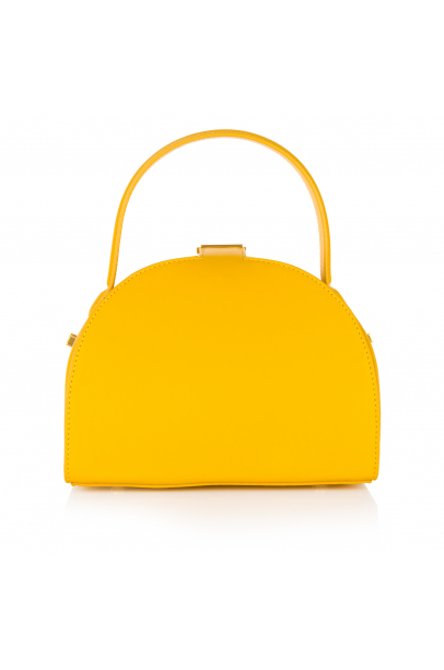 Базова шкіряна сумка-тортик ексклюзив жовтий