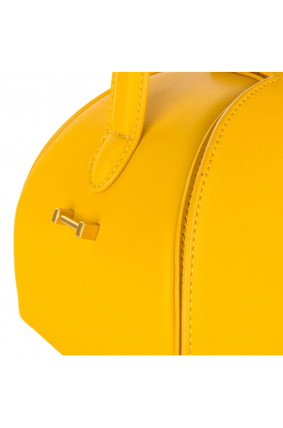 Базова шкіряна сумка-тортик ексклюзив жовтий