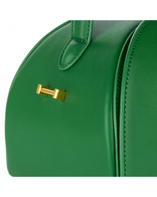 Базова шкіряна сумка-тортик ексклюзив зелений
