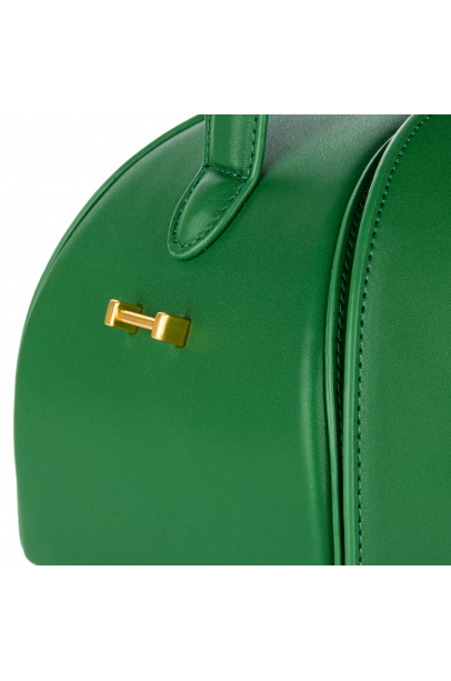Базова шкіряна сумка-тортик ексклюзив зелений