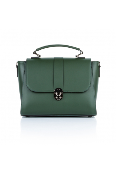 Базова сумка-портфель шкіряна середня темно-зелений