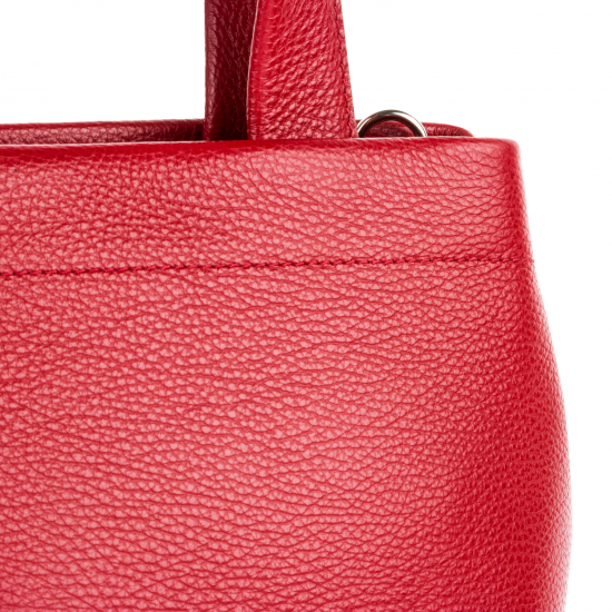 Базова шкіряна сумка середнього розміру дві ручки червоний