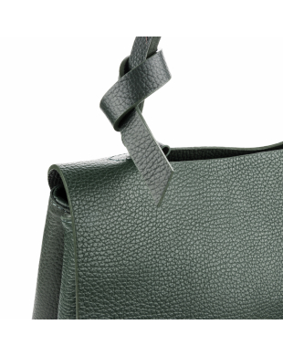 Базова сумка з прямокутним замком зерниста шкіра темно-зелений
