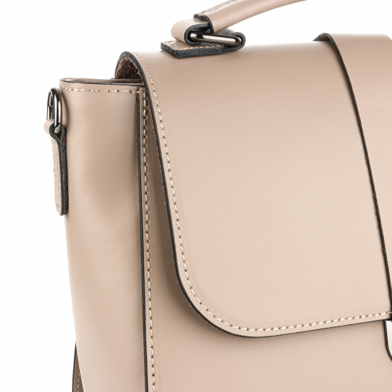 Базова сумка-портфель шкіряна середня пудра