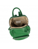 Рюкзак з округлою кишенею шкіряний зелений