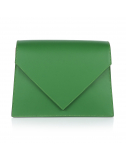 Сумка конверт гладка шкіра Зелений