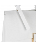 Базова сумка з прямокутним замком зерниста шкіра білий