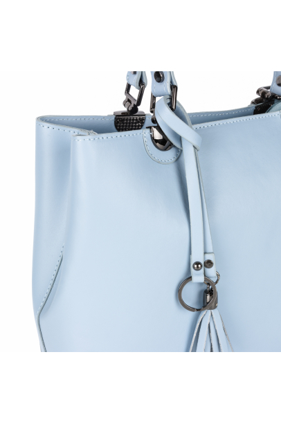 Базова класична сумка з китицею шкіряна блакитний