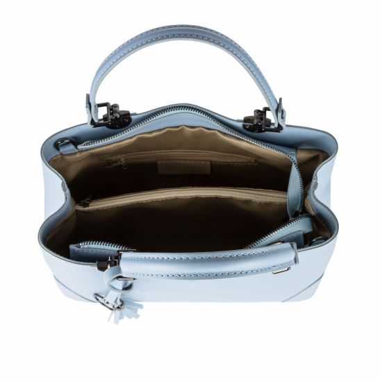 Базова класична сумка з китицею шкіряна блакитний