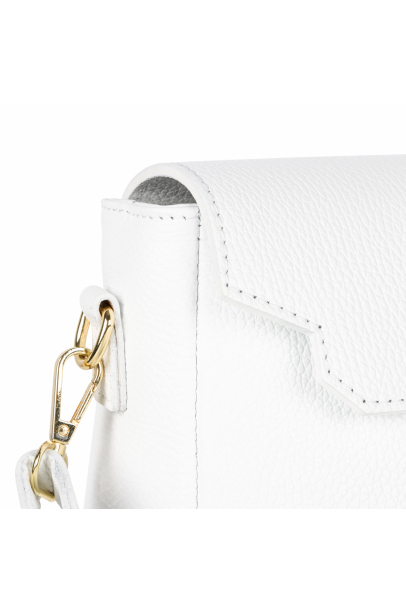 Базова шкіряна сумка середнього розміру ручка плетіння білий