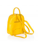 Рюкзак шкіряний прошитий маленький жовтий