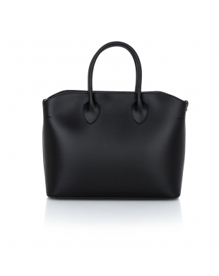 Базова шкіряна сумка без фурнітури середнього розміру чорний