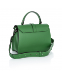 Сумка-чемоданчик з ременем гладенька Зелений