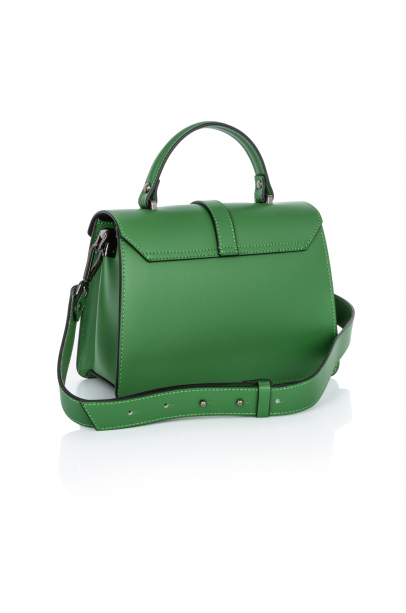 Сумка-чемоданчик з ременем гладенька Зелений