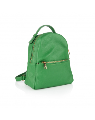 Рюкзак із зернистої шкіри маленький зелений