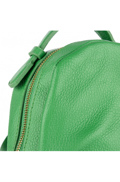 Рюкзак із зернистої шкіри маленький зелений